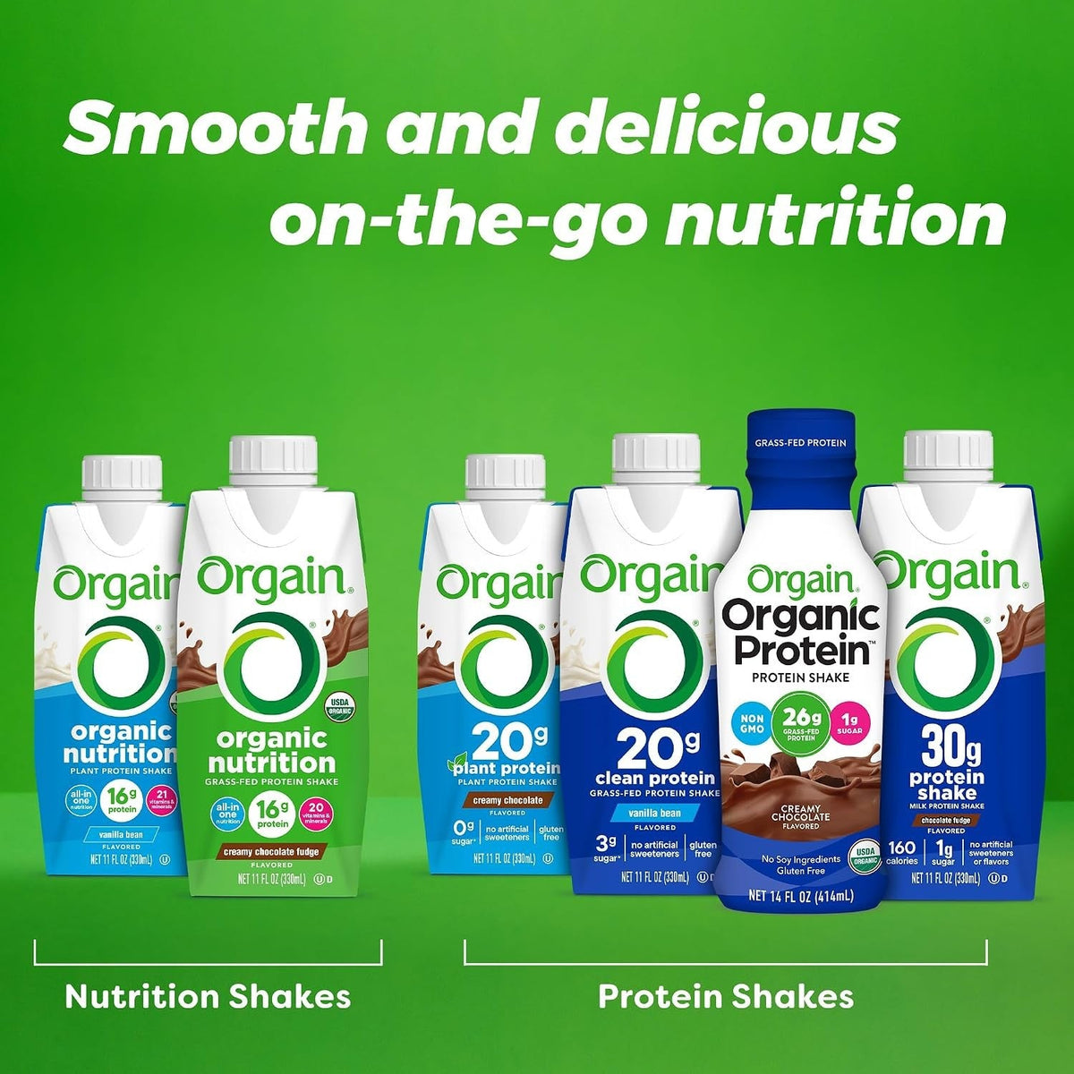 Orgain Organic Nutrition Shake, Sweet Vanilla Bean, 11 oz - 00851770003292-Single - LL Medico