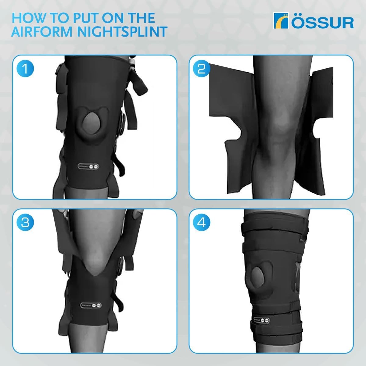 Ossur Rebound Open Patella Knee Brace, One Size Fits Most, 10 1/4 to 26 1/2" Thigh Circumference, 20" Length - 210020-Single - LL Medico
