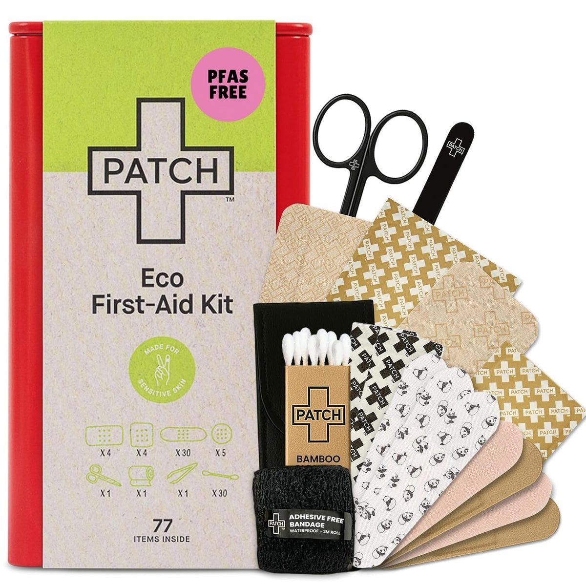Patch Eco First-Aid Kit Tin Container, PFAS Free - EFAKITLGE-Box - LL Medico