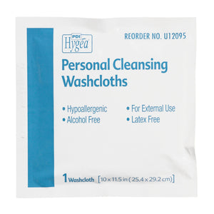 PDI Hygea Premium Multi-Purpose Washcloths, Scented, Individual Packets, 400 Count, 10" x 11.5" - U12095-Case - LL Medico
