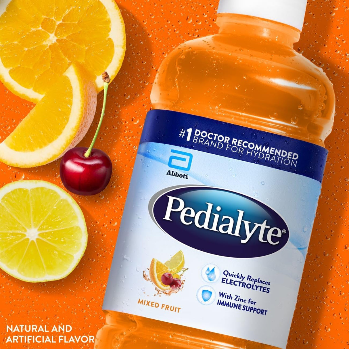 Pedialyte Classic Oral Electrolyte Solution, Mixed Fruit Flavor, 33.8 oz - 00365-Case - LL Medico
