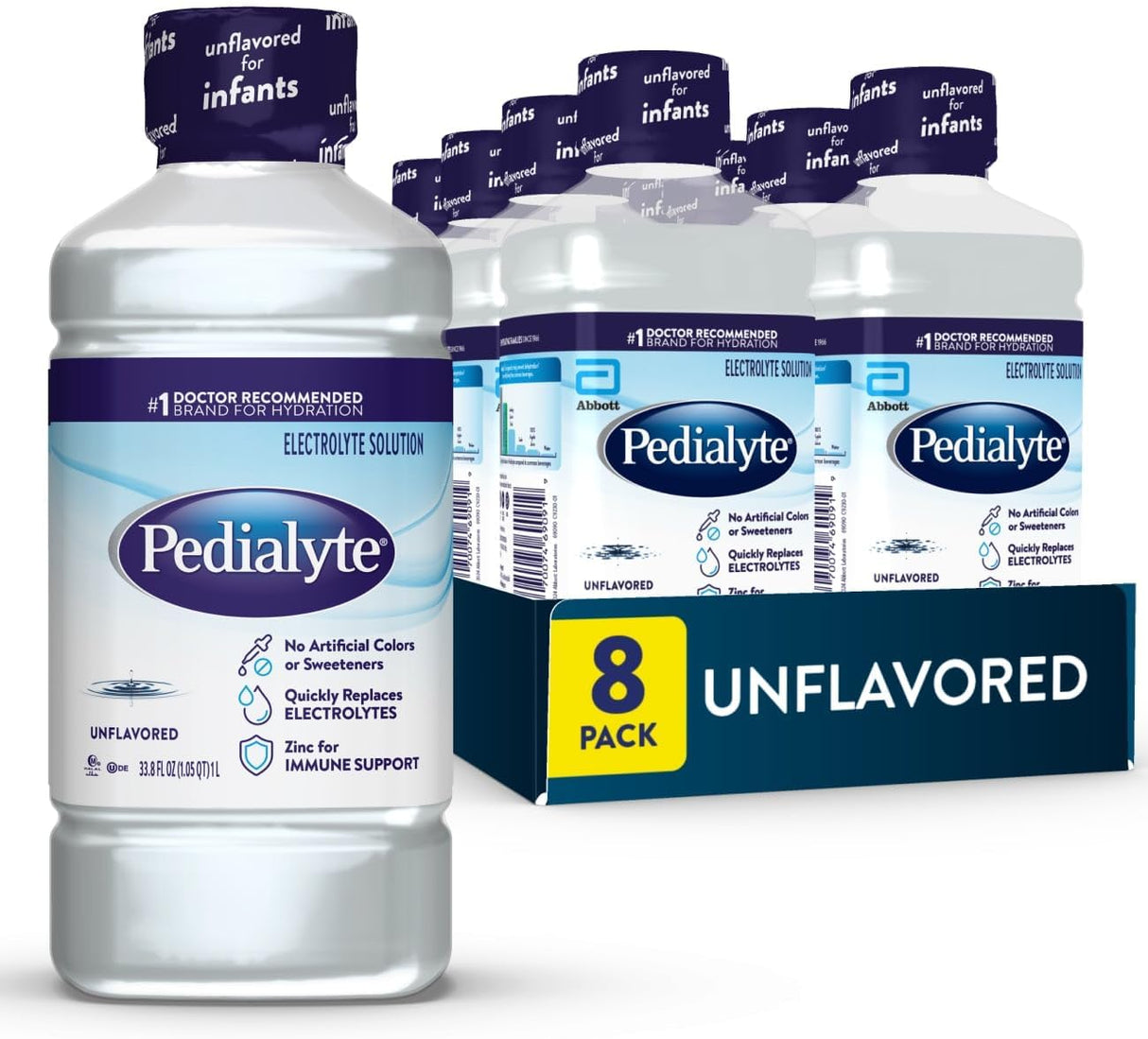 Pedialyte Classic Oral Electrolyte Solution, Unflavored, 33.8 oz - 00336-Case - LL Medico