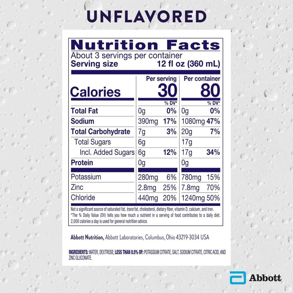 Pedialyte Classic Oral Electrolyte Solution, Unflavored, 33.8 oz - 00336-Case - LL Medico