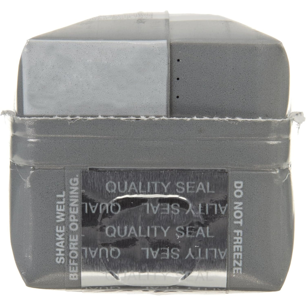 A close-up of a gray plastic Nestle Nutrition Peptamen Junior 1.0 Cal, Vanilla container with a clear seal labeled “QUALITY SEAL,” “SHAKE WELL BEFORE OPENING,” and “DO NOT FREEZE.” Designed for pediatric tube feeding.