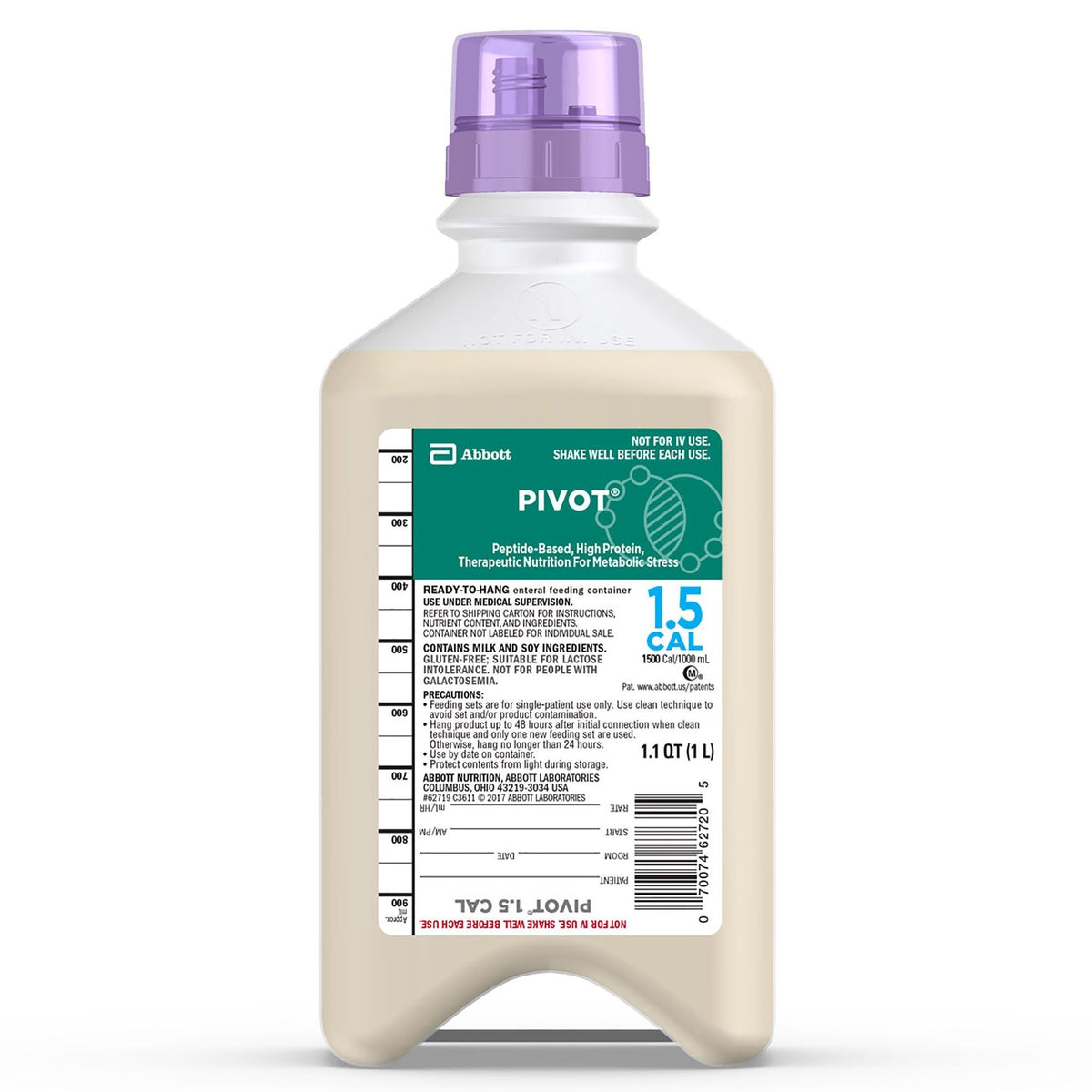 Pivot 1.5 Cal Tube Feeding Formula, Unflavored, 33.8 oz - 62719-Single - LL Medico
