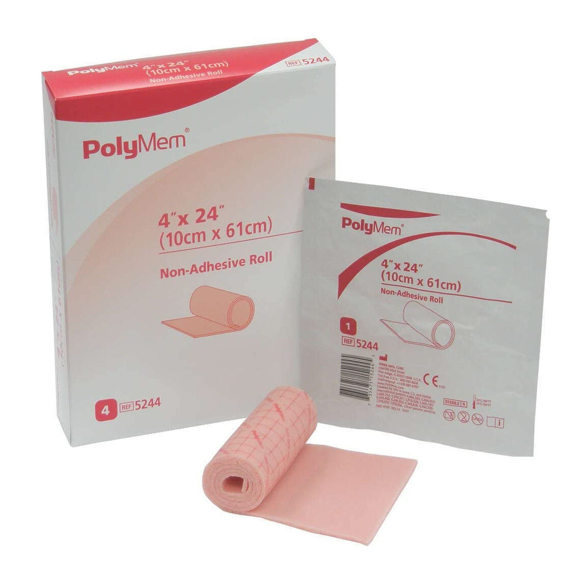 PolyMem Nonadhesive Foam Dressing Roll, Sterile, 4" x 24" - 5244-Single - LL Medico