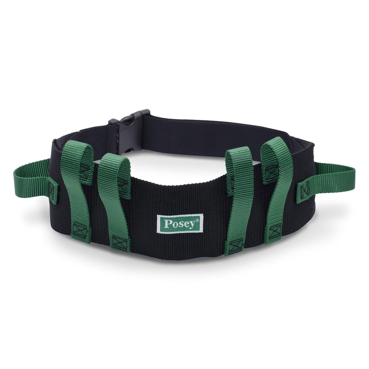 Posey Gait Belt with Handles, Black / Green Nylon, 54" - 6537Q-Single - LL Medico