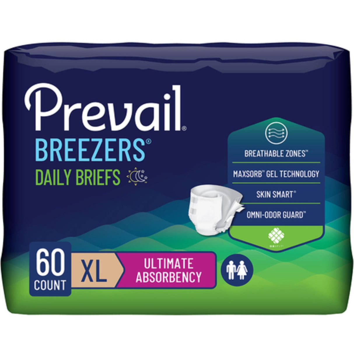 Prevail Breezers Daily Briefs, Ultimate Absorbency - PVB014-Case - LL Medico