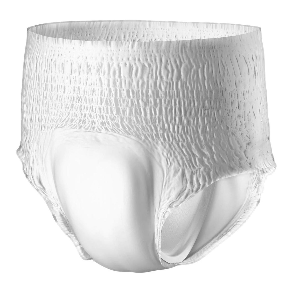 A close-up photo of a single Prevail Daily Underwear, Extra Absorbency by Prevail against a white background. The underwear has an elastic waistband, textured sides for a secure fit, and provides extra absorbency protection.
