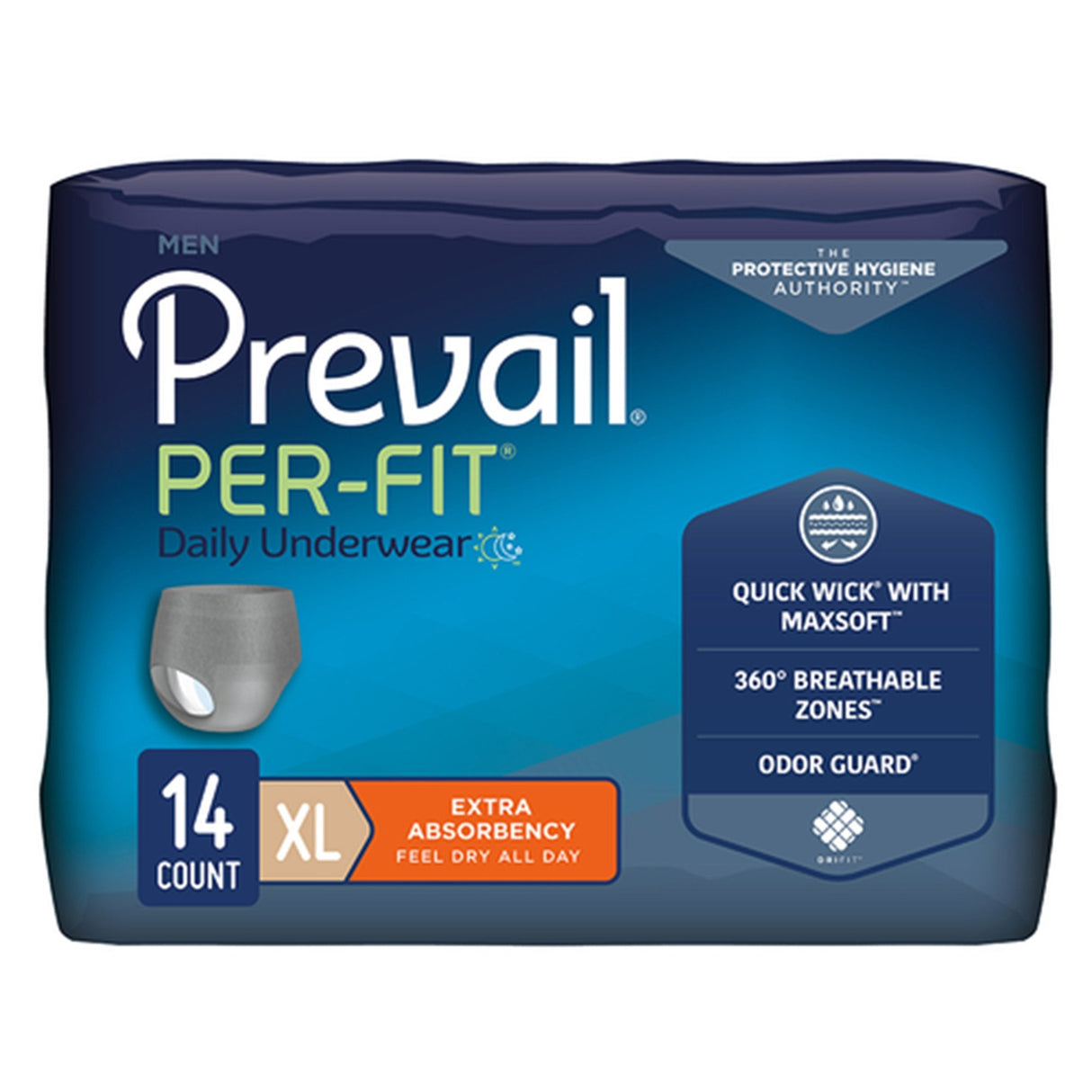 Prevail Per - Fit Men's Pull On Daily Underwear, Extra Absorbency - PFM514-Pack - LL Medico
