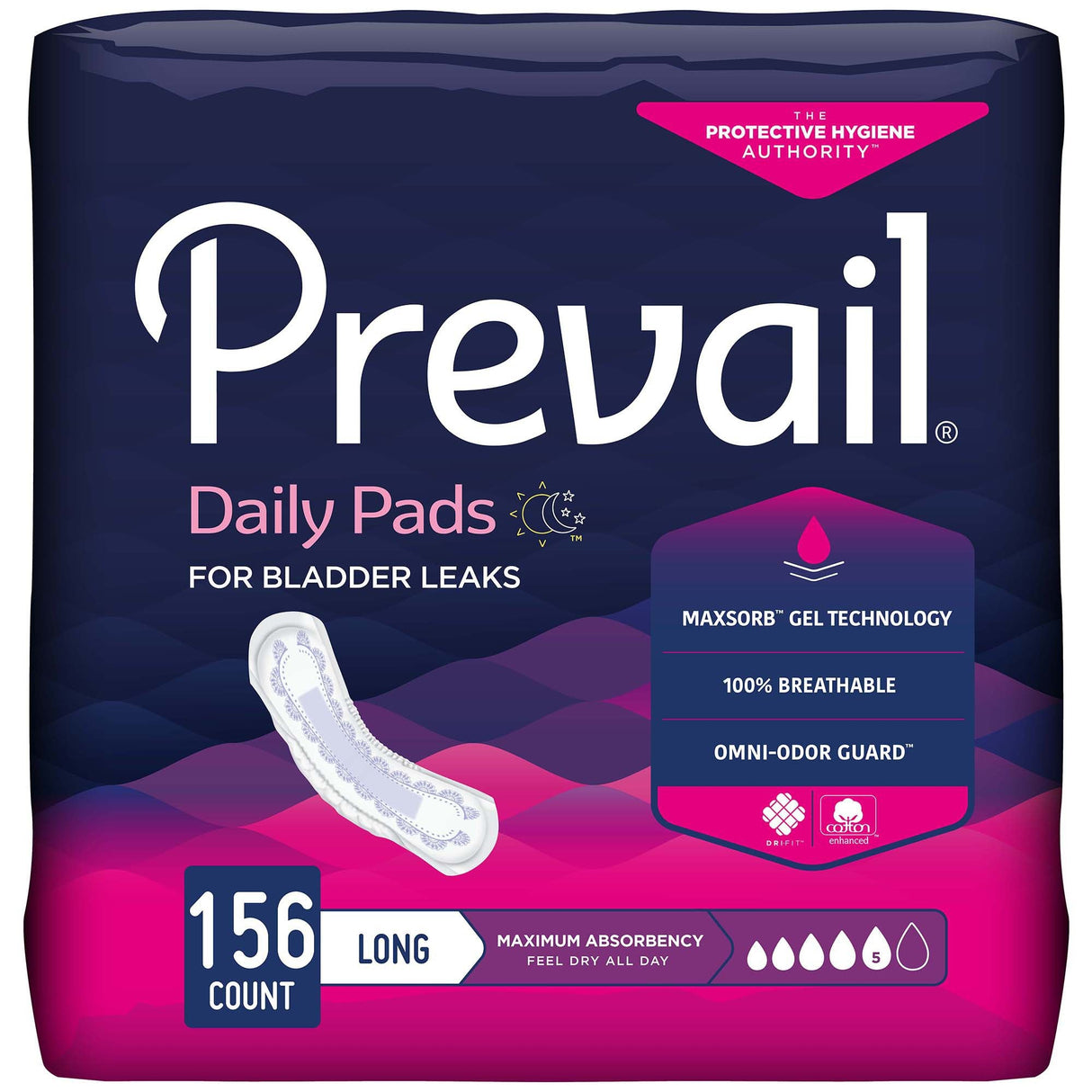 Prevail Women's Daily Bladder Control Pads, Maximum Absorbency - PV915-Case - LL Medico