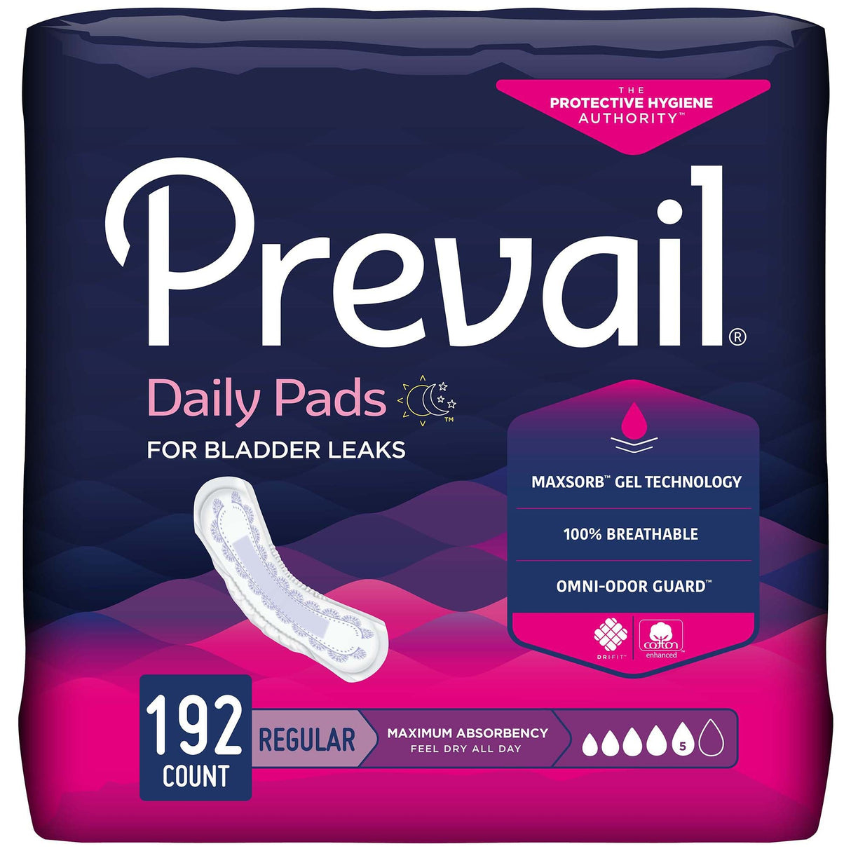 Prevail Women's Daily Bladder Control Pads, Maximum Absorbency - PV916-Case - LL Medico