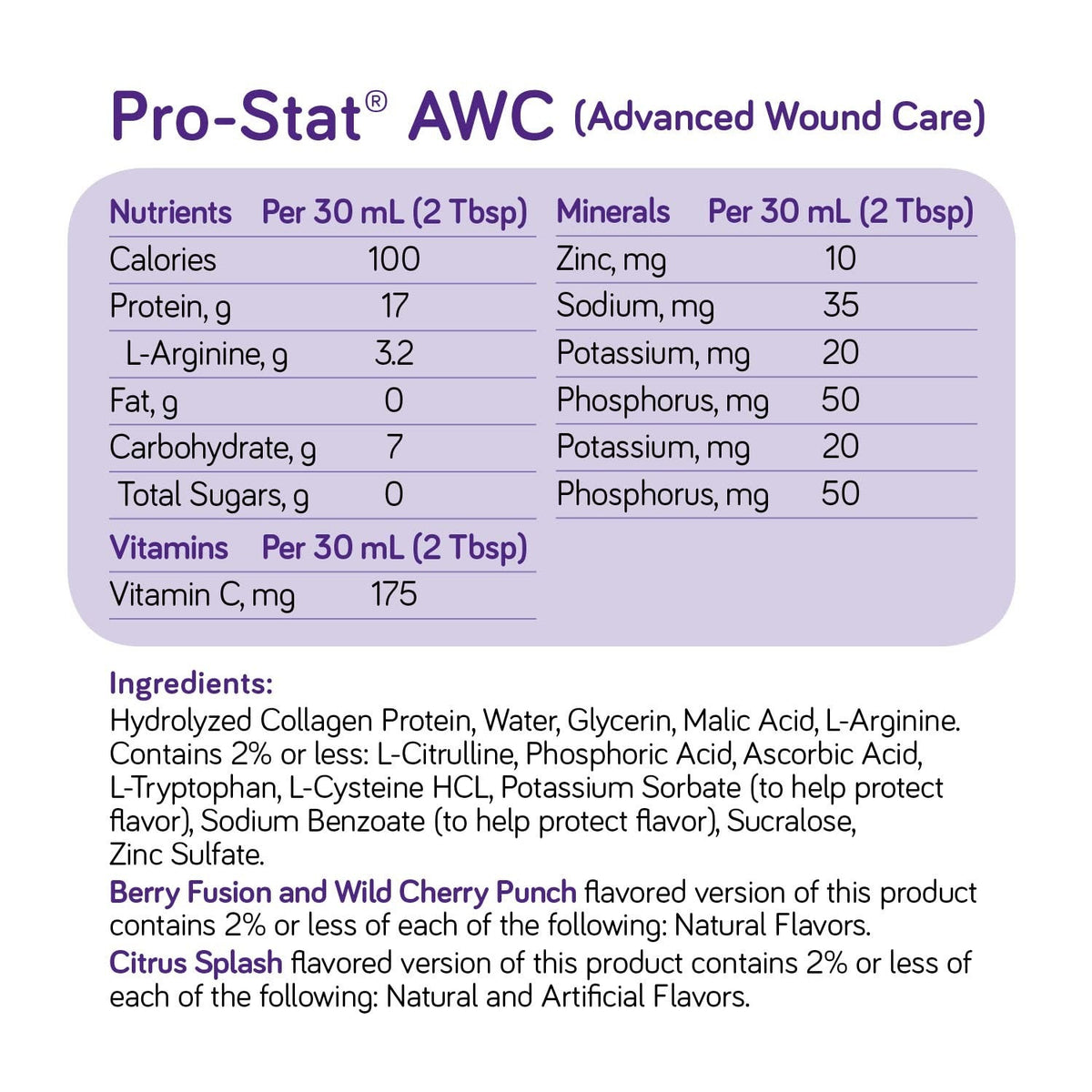 Pro-Stat AWC Advanced Wound Care Liquid Protein Supplement, Berry Fusion, 30 oz - 152183-Case - LL Medico