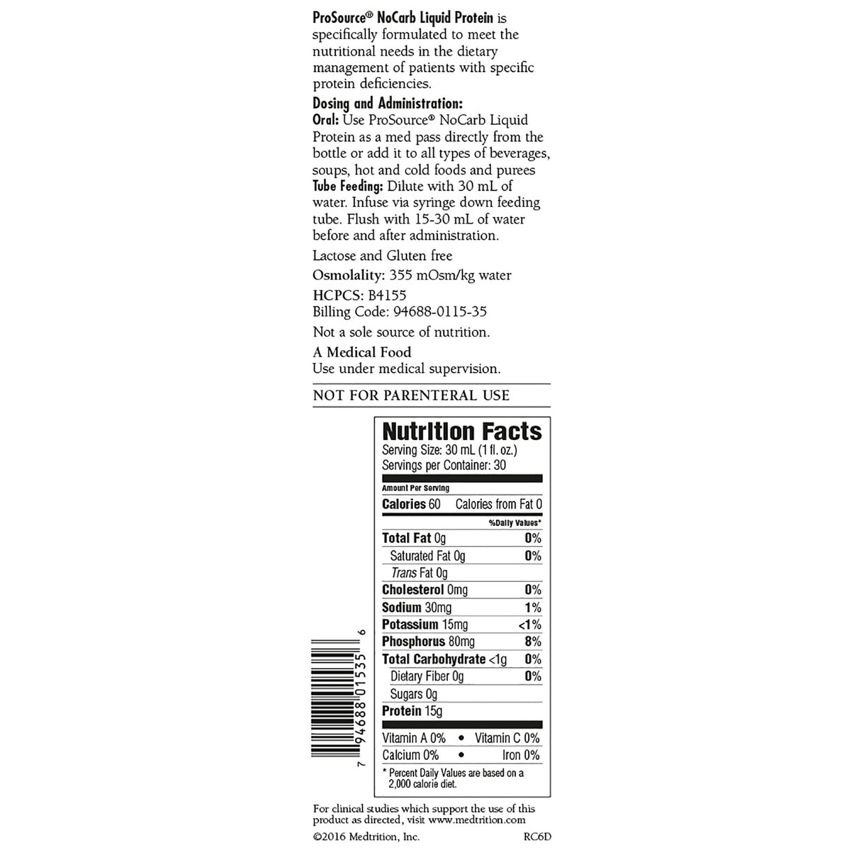 ProSource NoCarb Oral Supplement, Berry Punch Flavor, 30 oz Bottle - 11535-Case - LL Medico