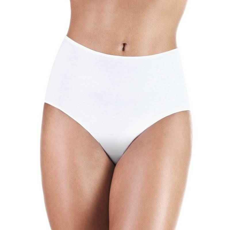 A woman wearing ProtechDry Womens Incontinence Maxi Panty, a seamless high-waisted reusable underwear by ProtechDry, shown from mid-torso to mid-thigh against a plain background.