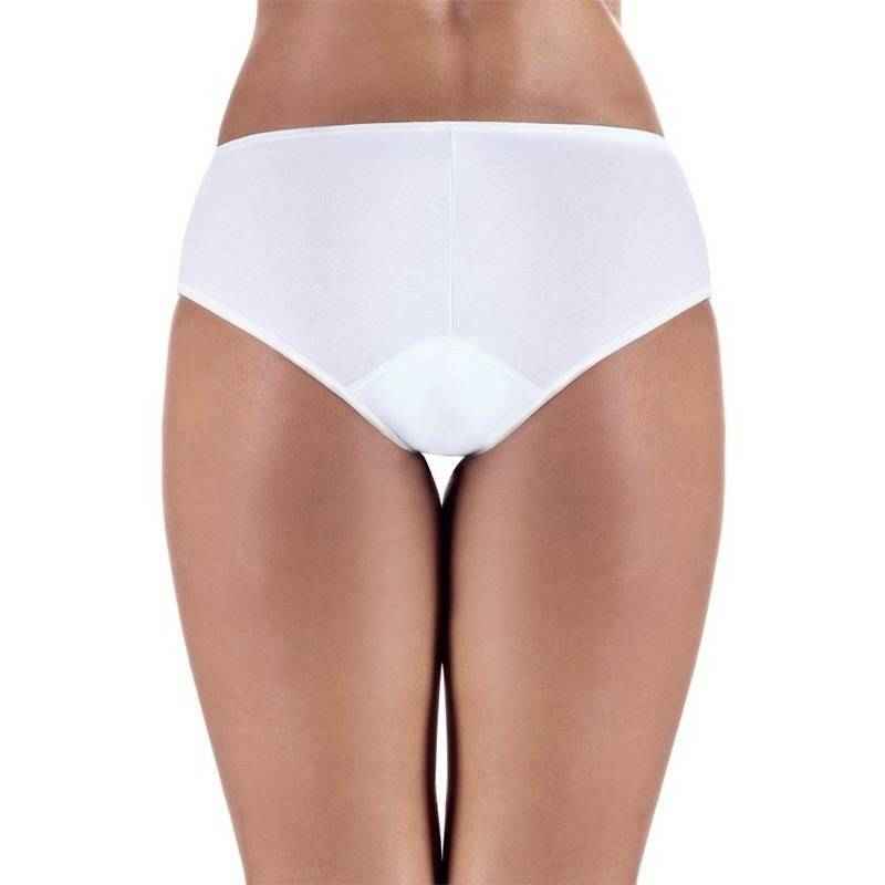 A woman is shown from behind wearing ProtechDry Womens Incontinence Panty by ProtechDry, in white, against a plain white background.