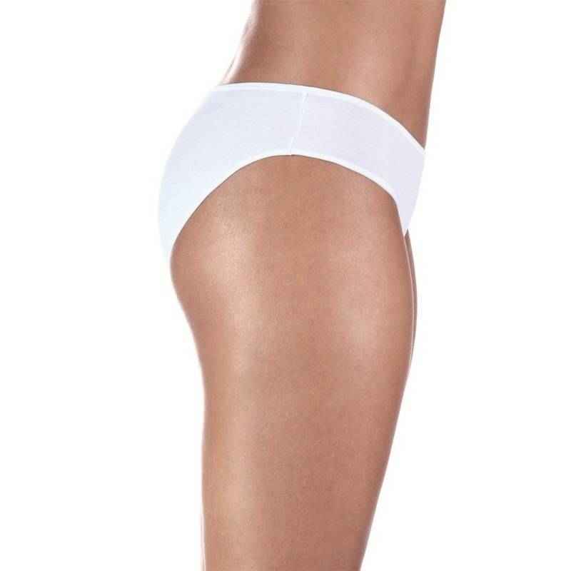 A woman is shown from the side wearing ProtechDry Women’s Incontinence Panty, highlighting the lower torso, hips, and upper thighs against a plain white background. The absorbent underwear is by ProtechDry.