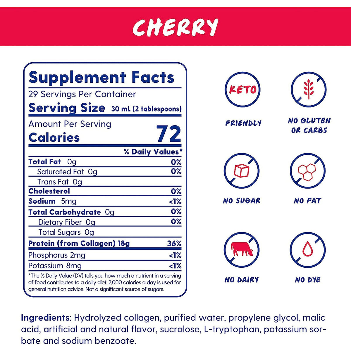 Proteinex Liquid Protein Supplement, Cherry, 30 oz - 54859-525-30-Single - LL Medico