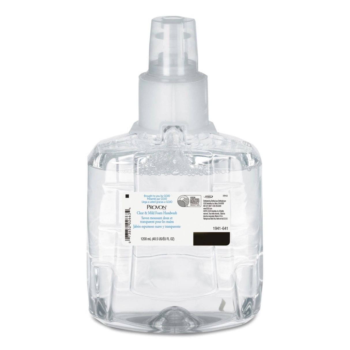 Provon Clear and Mild Foam Handwash, 1200 mL Dispenser Refill Bottle, Unscented - 1941-02-Single - LL Medico