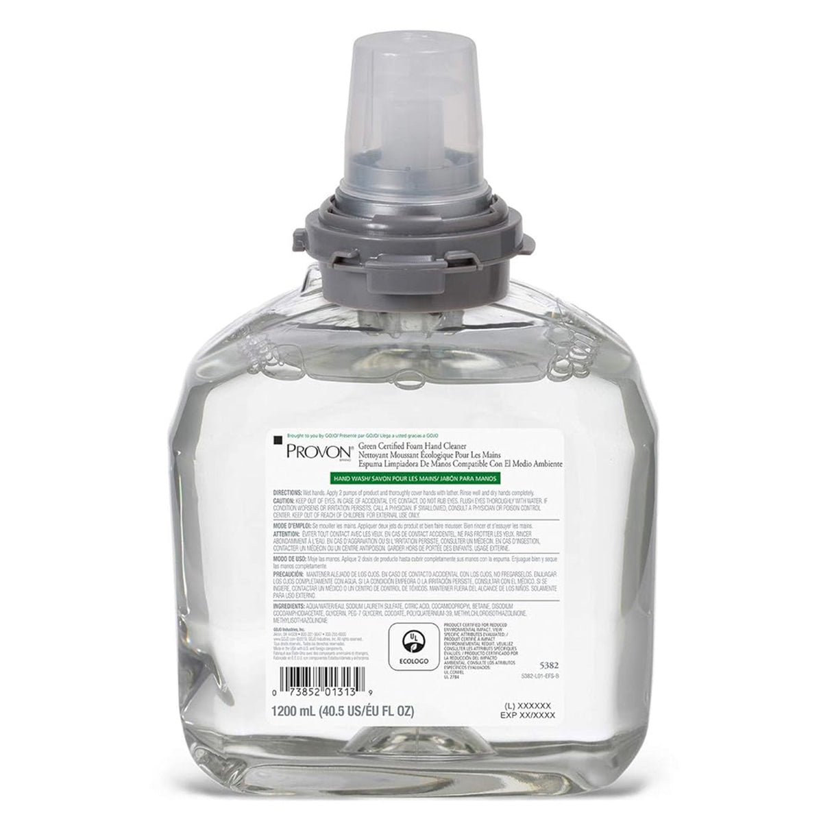 Provon Foaming Hand Cleaner, 1,200 mL Dispenser Refill Bottle Unscented - 5382-02-Single - LL Medico