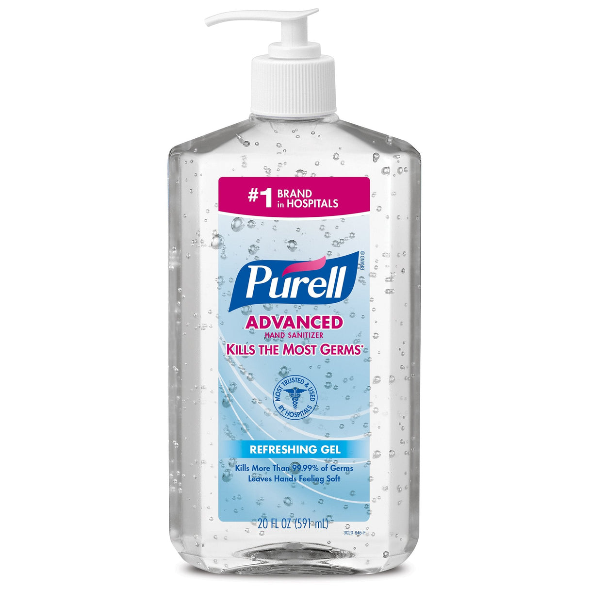 Purell Advanced Hand Sanitizer 70% Ethyl Alcohol Gel, Pump Bottle, 20 ounce - 3023-12-Single - LL Medico