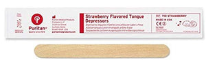 Puritan Junior Wood Tongue Depressor, Strawberry Flavored, 5.5" - 710STRAWBERRY-Box - LL Medico