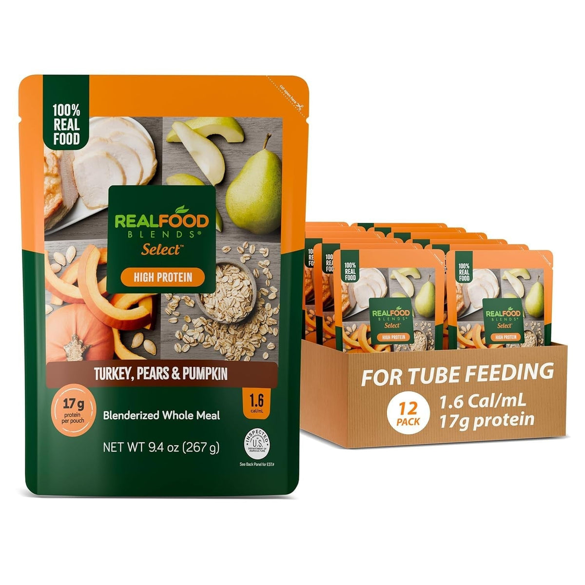 Real Food Blends Tube Feeding Formula, Eggs, Apples & Oats, 9.4 oz - 176989-Single - LL Medico