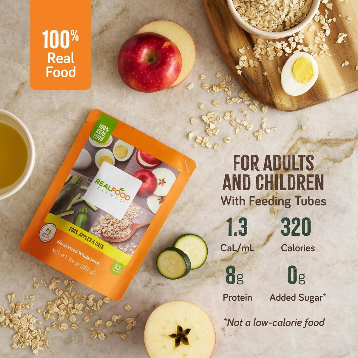 Real Food Blends Tube Feeding Formula, Eggs, Apples & Oats, 9.4 oz - 176989-Single - LL Medico