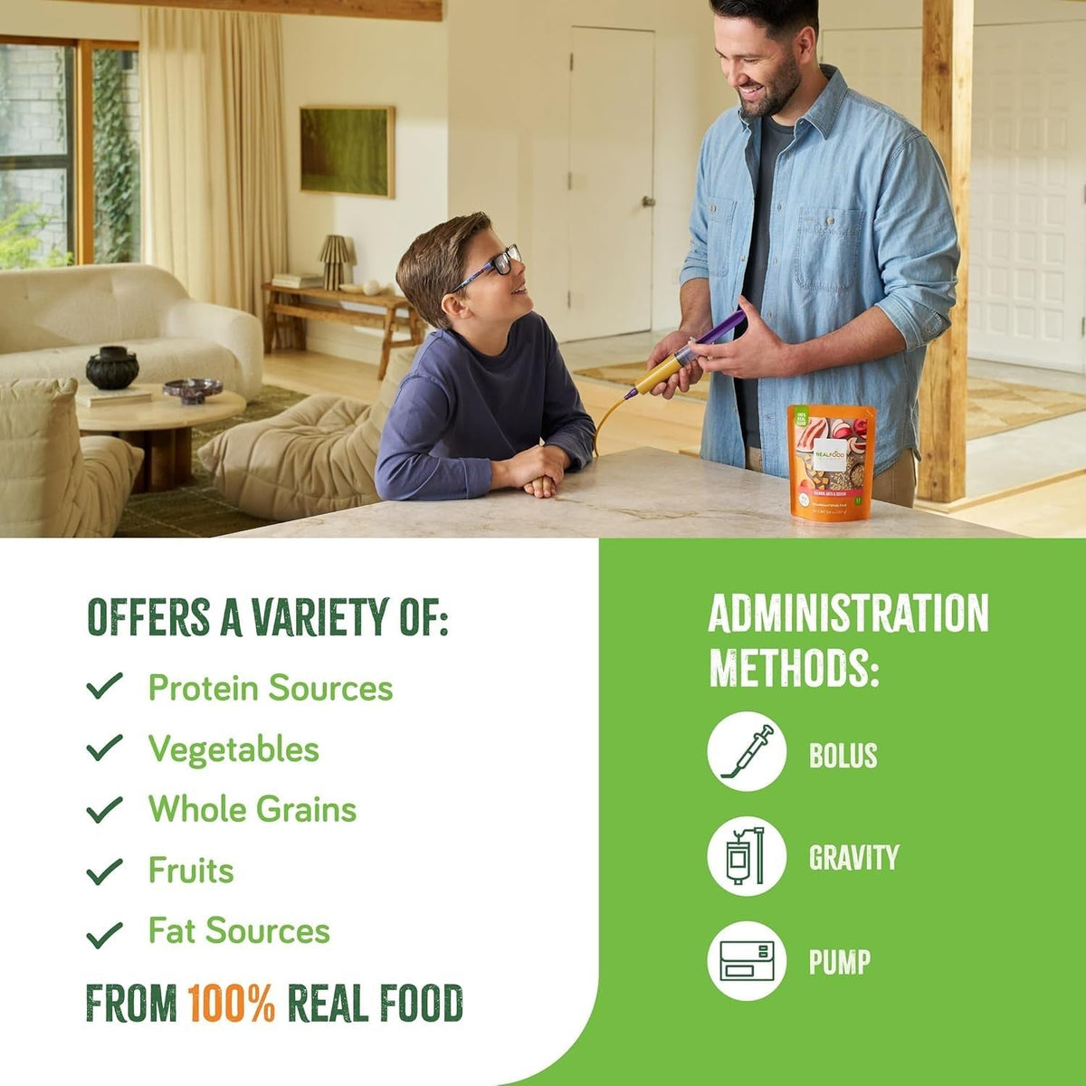 Real Food Blends Tube Feeding Formula, Salmon, Oats & Squash, 9.4 oz - 176987-Single - LL Medico