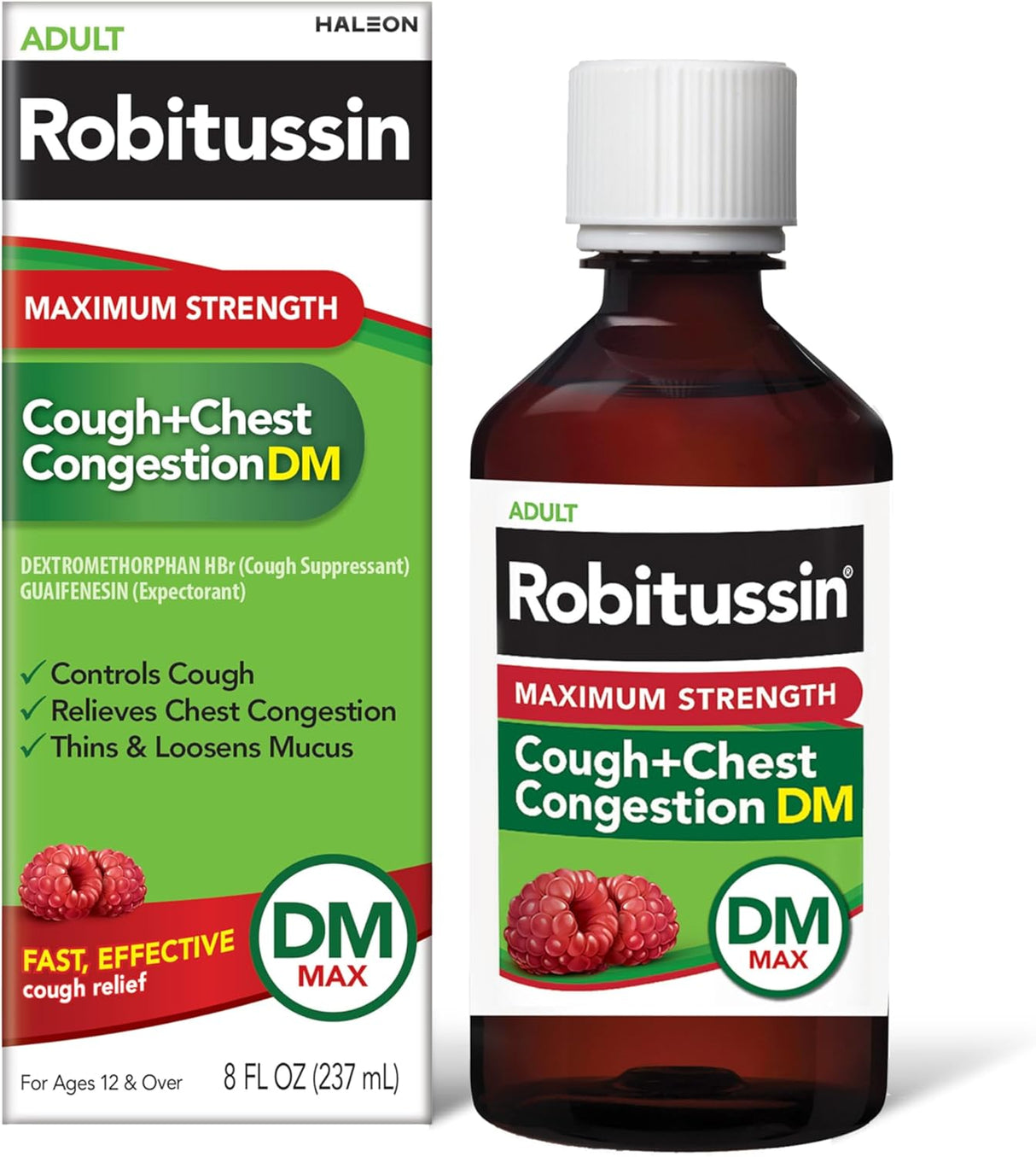 Robitussin Adult Cough + Chest Congestion DM, Maximum Strength, Rasberry Flavor - 00031873918 - LL Medico