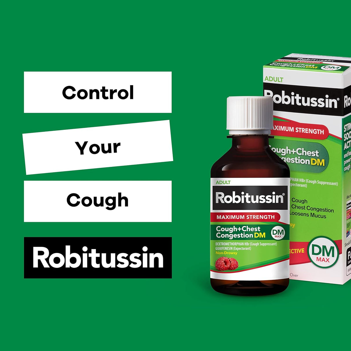 Robitussin Adult Cough + Chest Congestion DM, Maximum Strength, Rasberry Flavor - 00031875712 - LL Medico