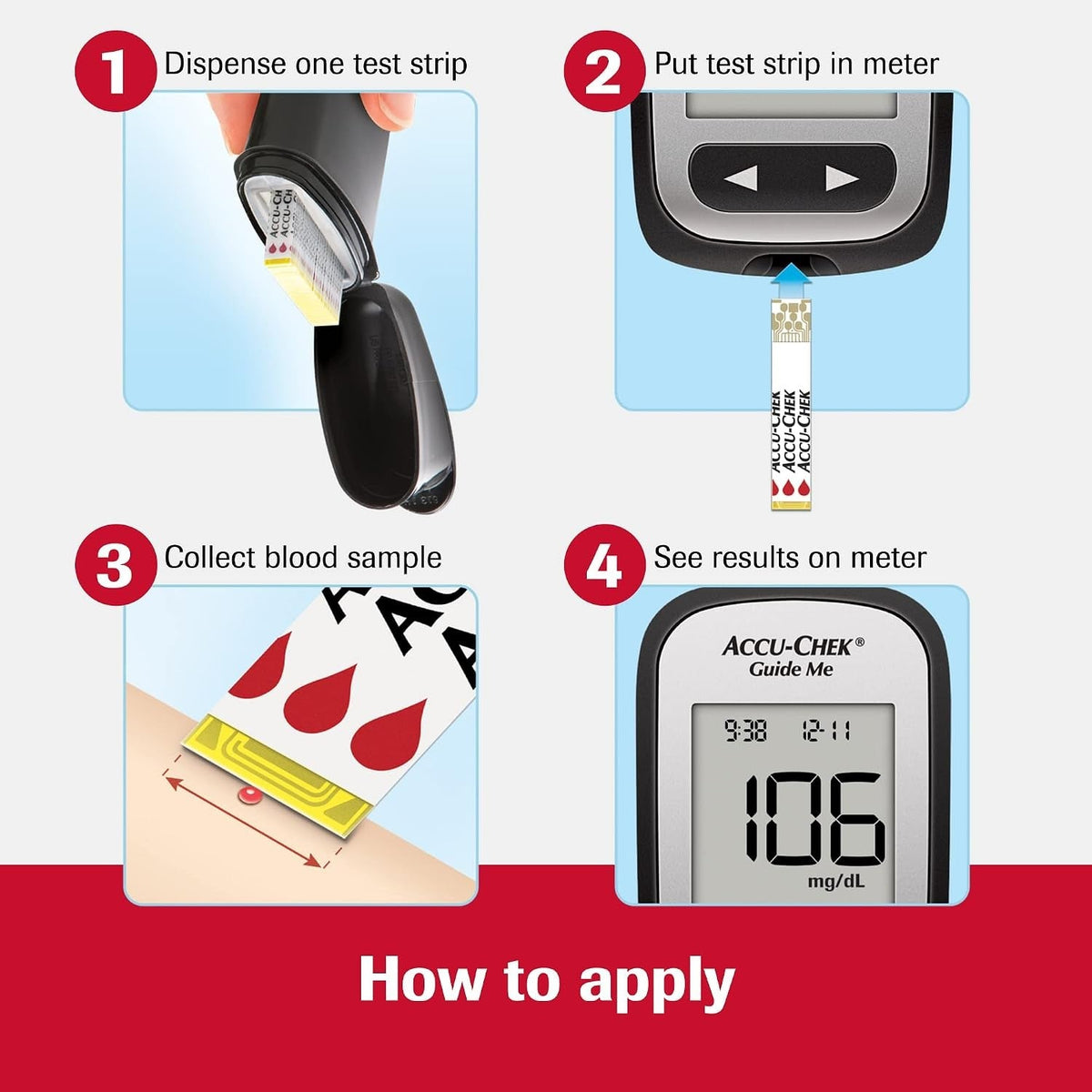 Roche Accu-Chek Guide Blood Glucose Test Strips, 100 Count - 07453744001-Box - LL Medico