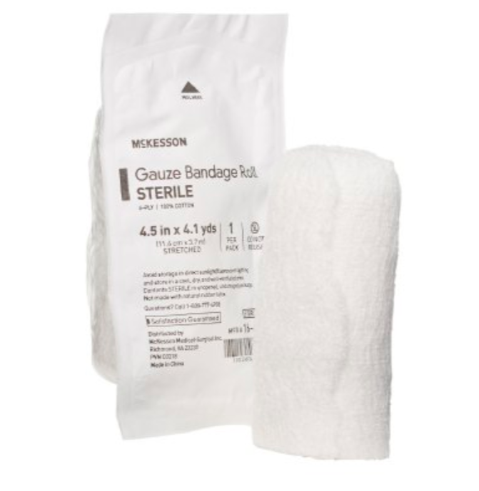 McKesson Fluff Bandage Roll, 4.5 Inch x 4.1 Yard, Six Ply