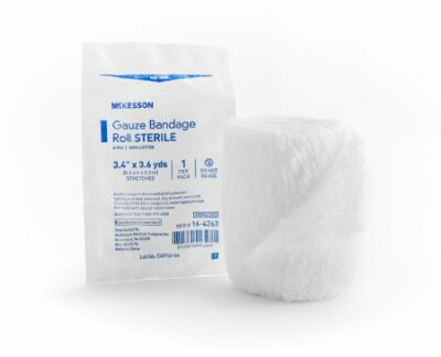 McKesson Fluff Bandage Roll, 3.4 Inch x 3.6 Yard, Six Ply