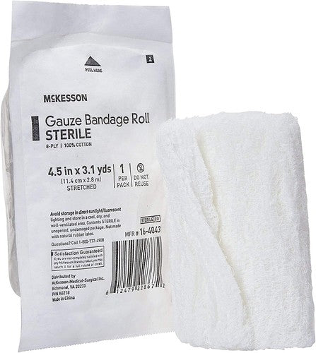 CareStock Nonsterile Gauze Bandage Roll, Sterile, 4.5 Inch x 4.1 Yard