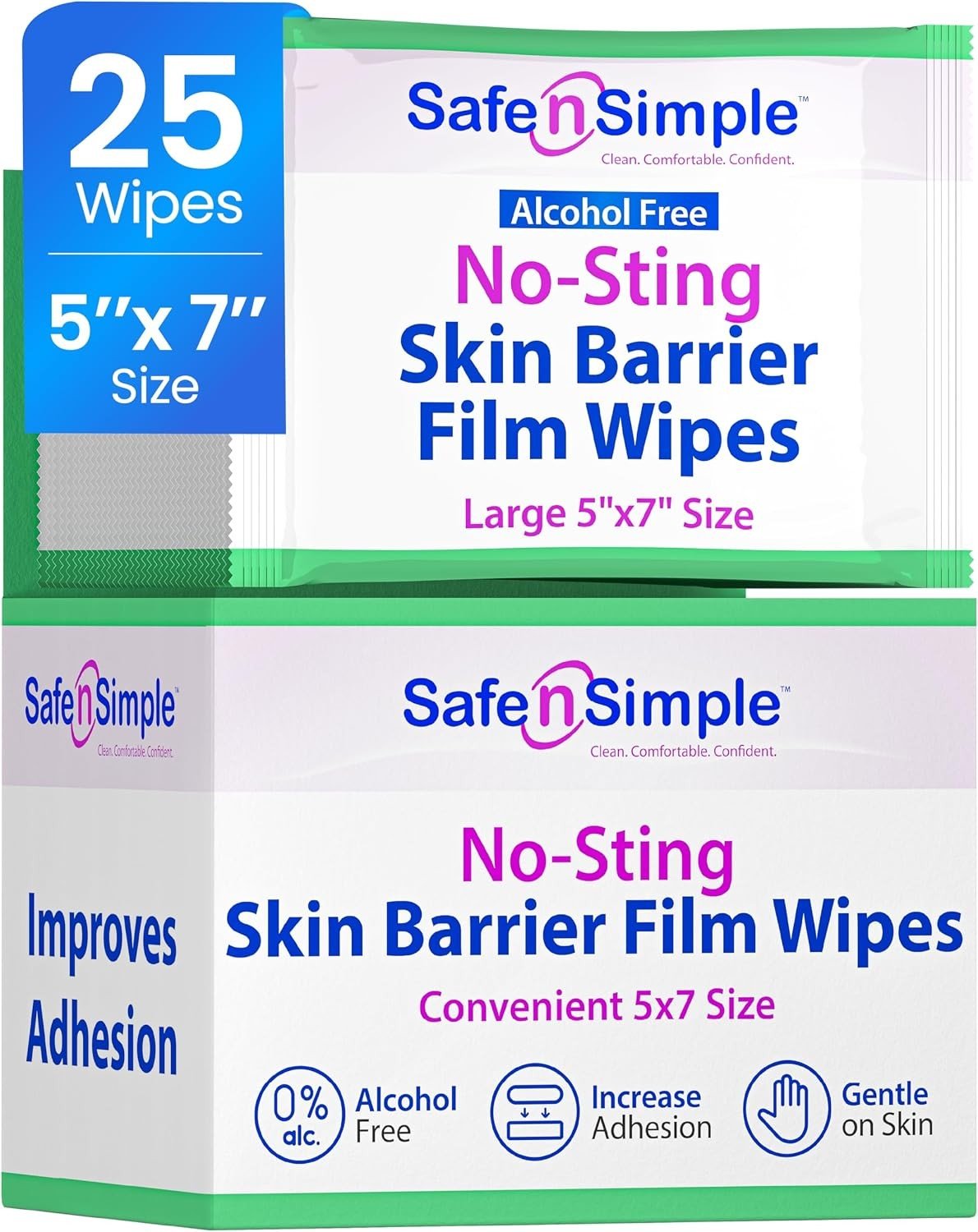 Safe N Simple No-Sting Skin Barrier Film Wipes - SNS00807-Box - LL Medico