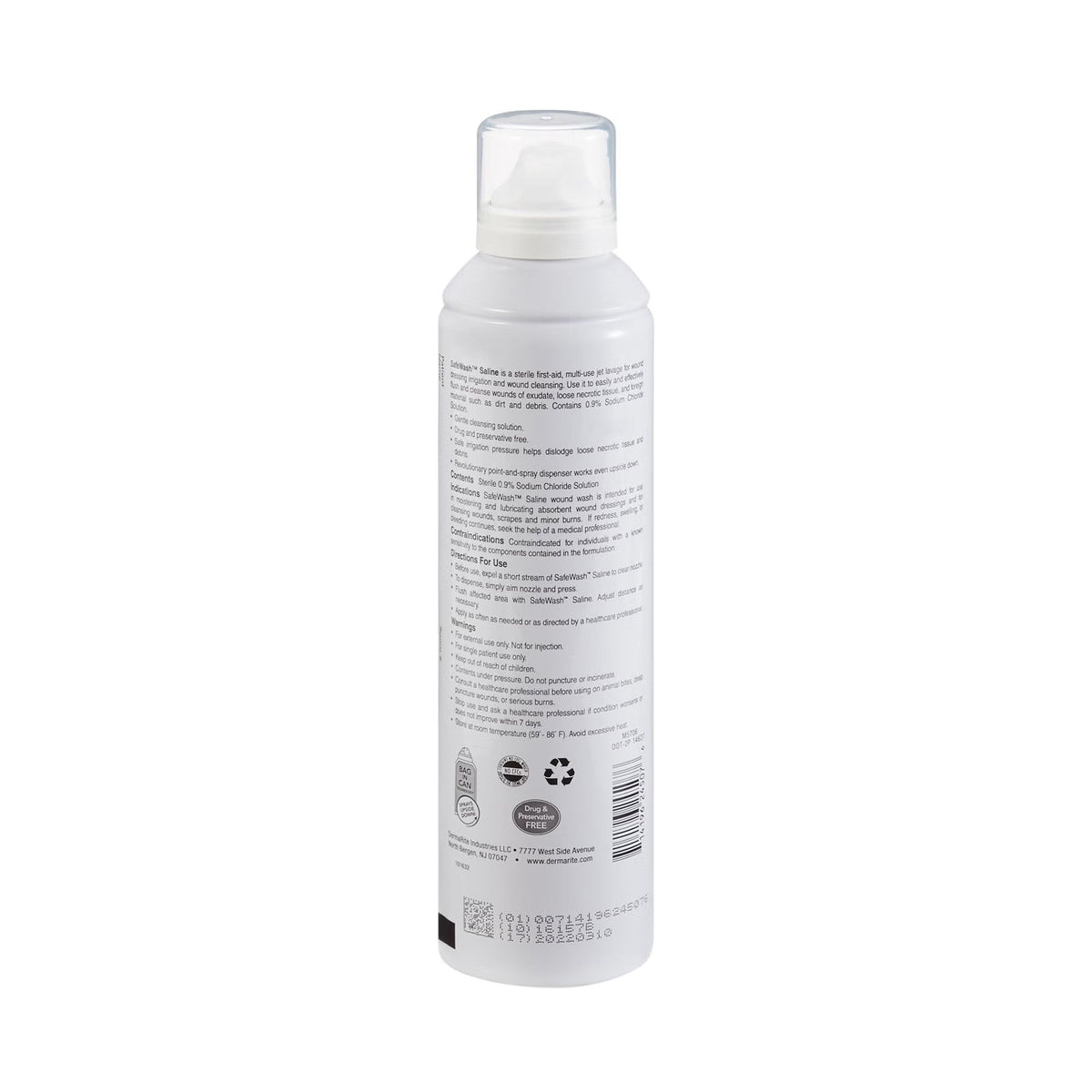 Safe n Simple SafeWash Irrigation Solution, Sterile, Sodium Chloride 0.9%, 7.1-ounce Spray Can - 00245-Single - LL Medico