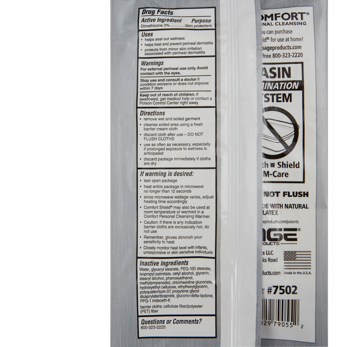 Sage Comfort Shield Barrier Cream Cloths, Small - 7502-Pack - LL Medico