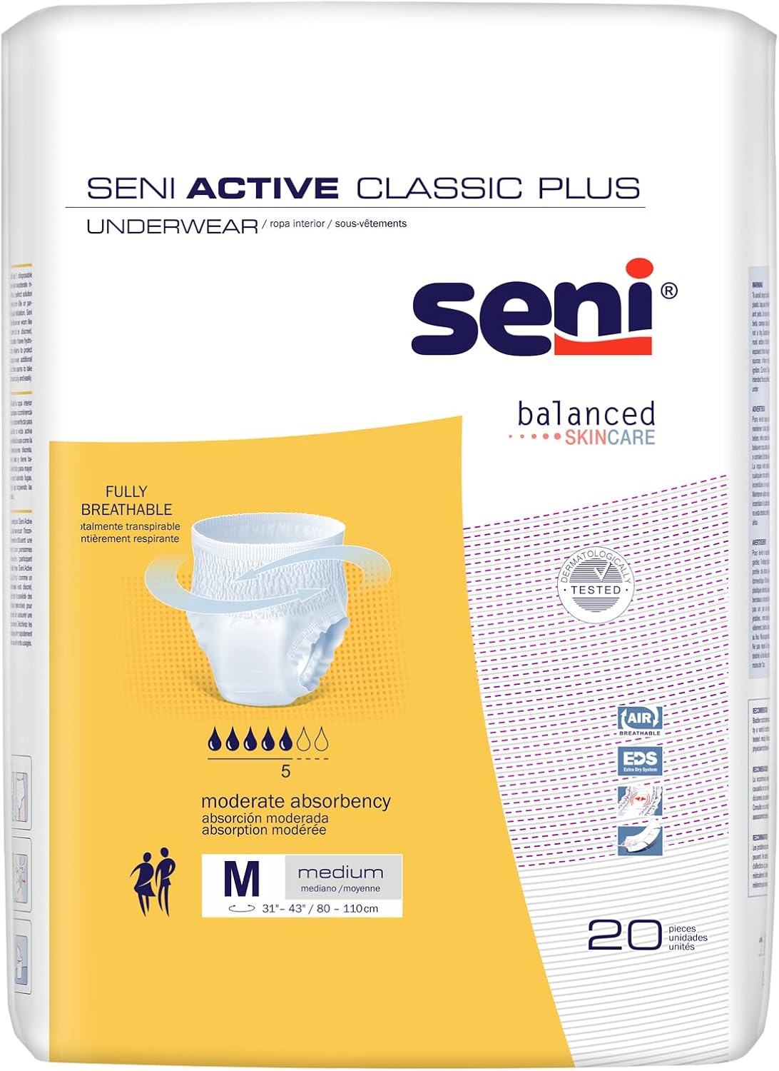 Seni Active Classic Plus Absorbent Underwear - SME20AC2-Pack - LL Medico