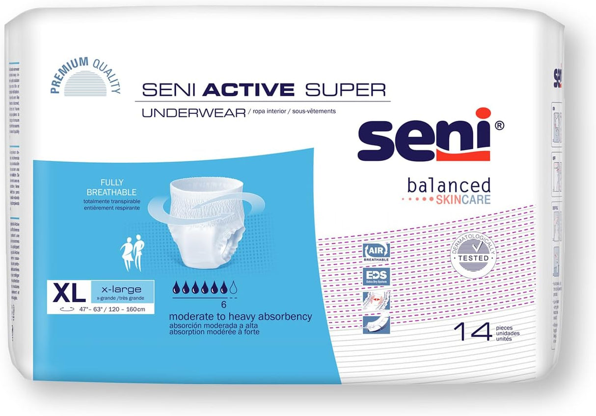 Seni Active Super Absorbent Underwear - SXL14AS1-Pack - LL Medico