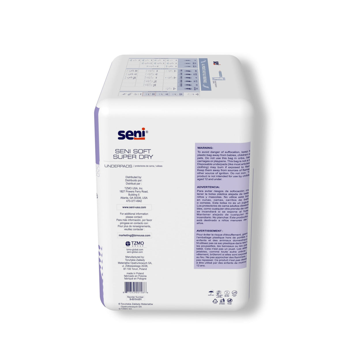 Seni Soft Super Dry Underpads - S0315UD1-Pack - LL Medico