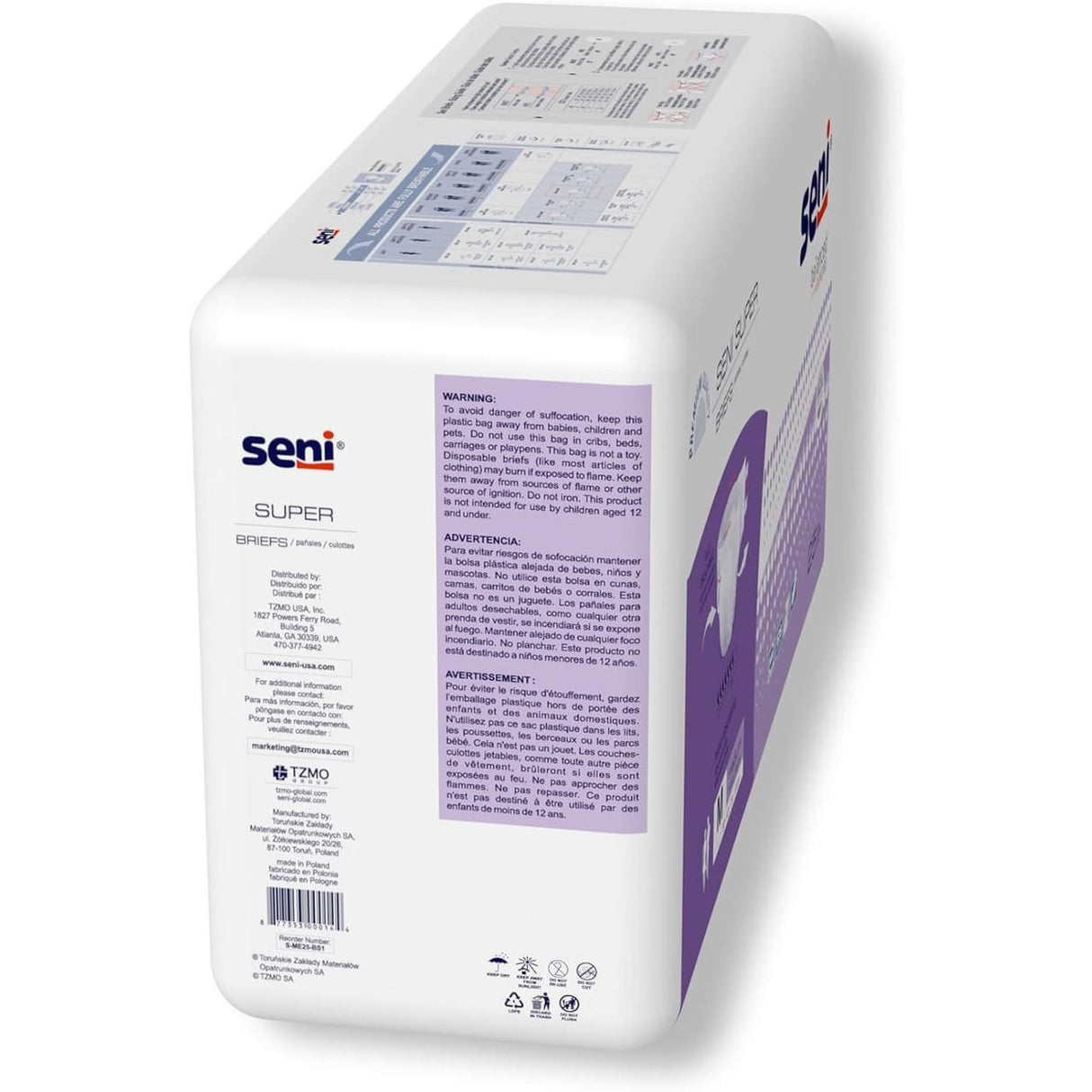 Seni Super Adult Incontinence Briefs - SXS25BS1-Pack - LL Medico