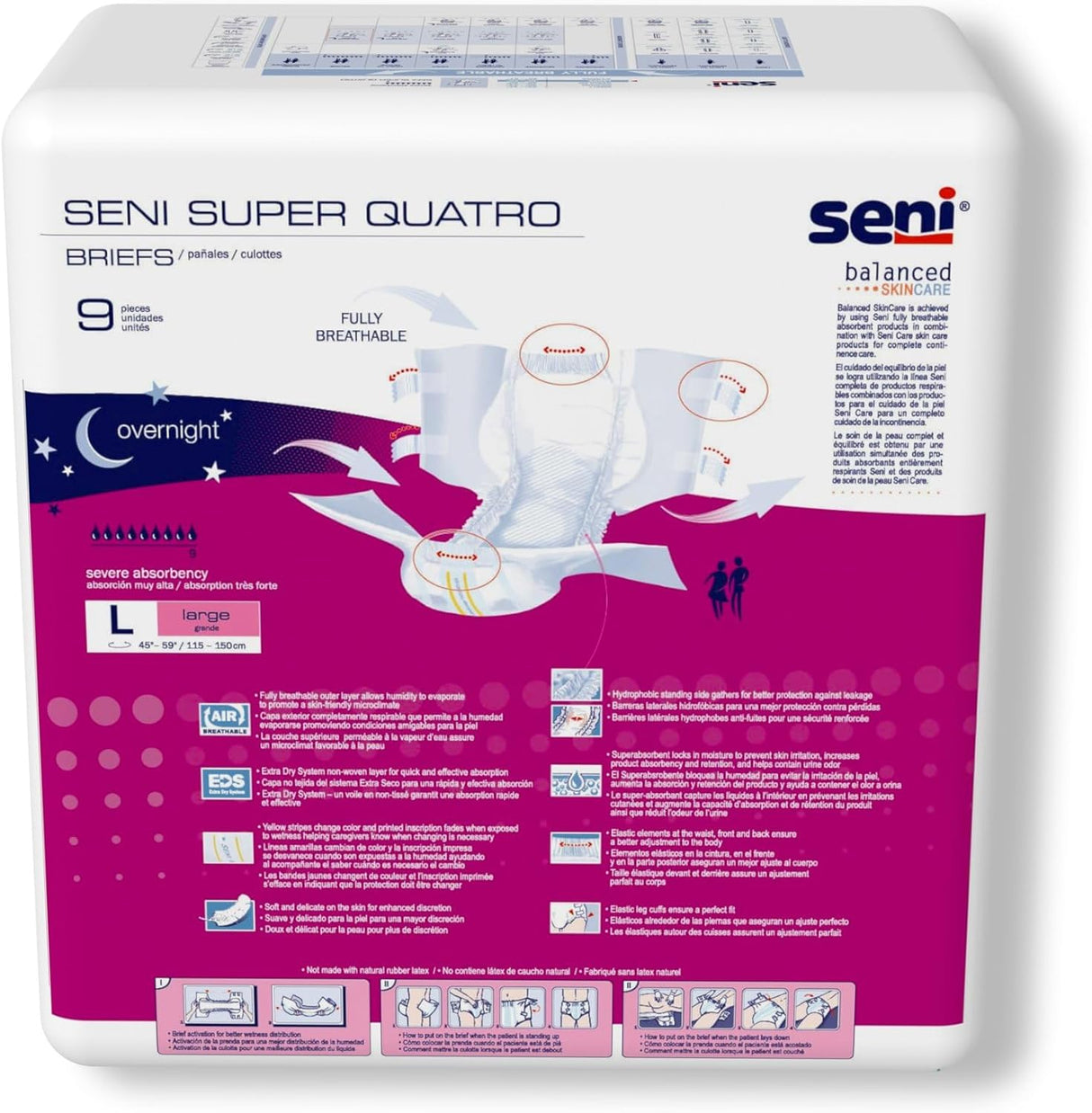 Seni Super Quatro Adult Diapers - SSM12BQ1-Sample - LL Medico