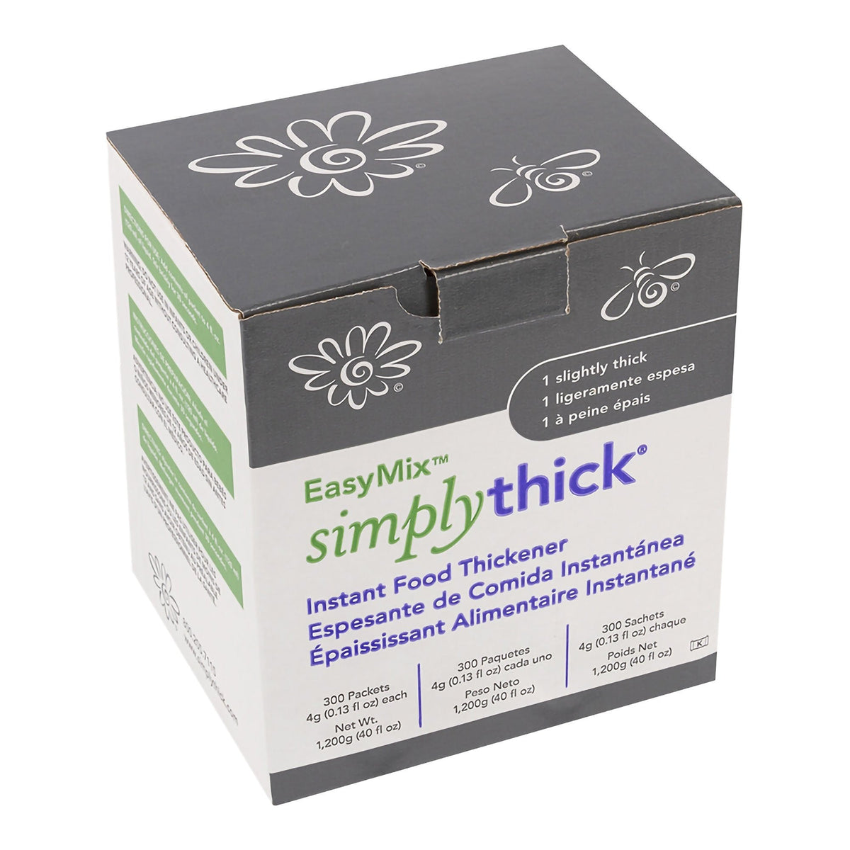 SimplyThick EasyMix Food Thickener Packets, Unflavored Gel, IDDSI Level 1, 4 g - STIND300L1-Single - LL Medico