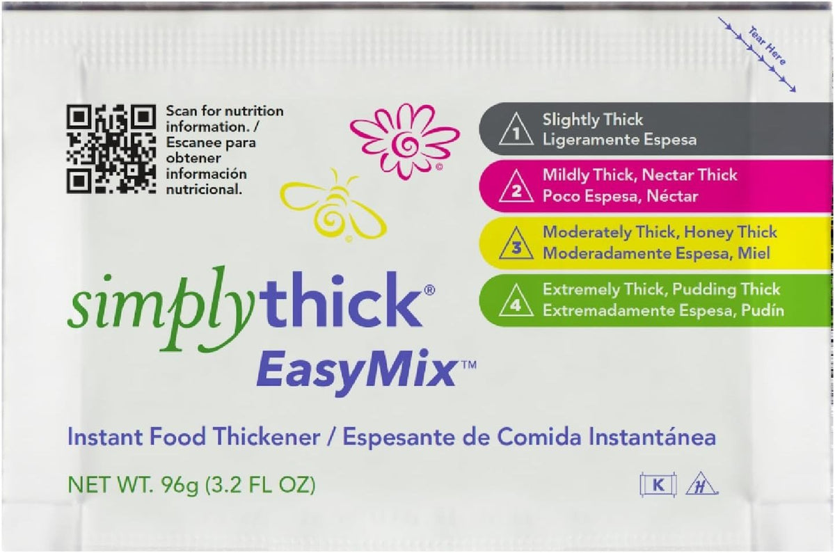 SimplyThick EasyMix Food Thickener, Unflavored Gel, IDDSI Level 3, 96g Packet - STBULK25L3-Box - LL Medico