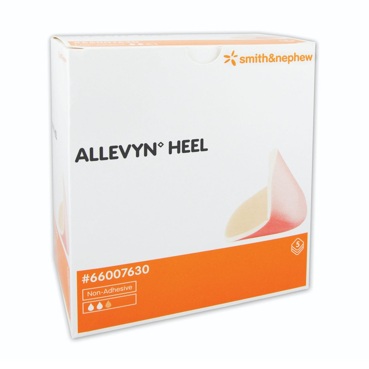 Smith & Nephew Allevyn Heel Nonadhesive Foam Dressing without Border, Sterile, 4 1/2" x 5 1/2" - 66007630-Single - LL Medico