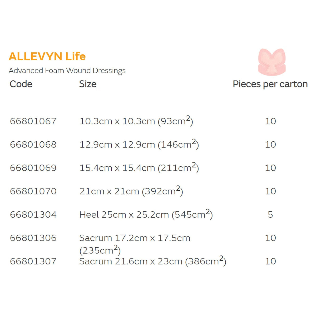 Smith & Nephew Allevyn Life Heel Silicone Gel Adhesive Foam Dressing, Sterile, 25 x 25.2 cm - 66801304-Single - LL Medico