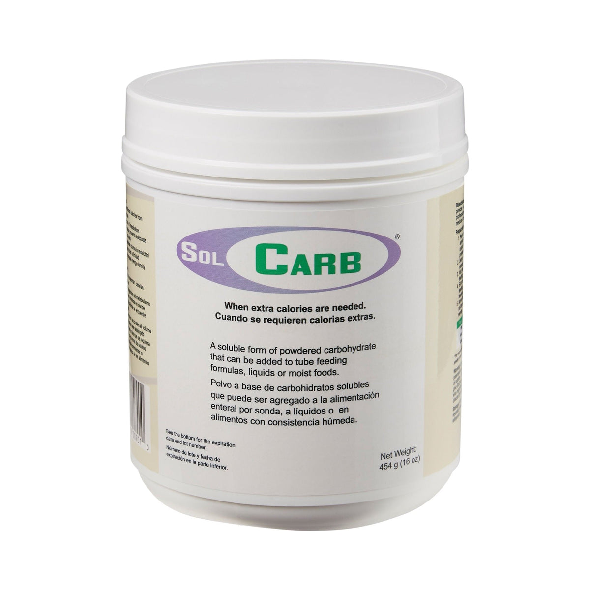 SolCarb Unflavored Carbohydrate Powder Supplement, 16 oz - 7001-N-Single - LL Medico