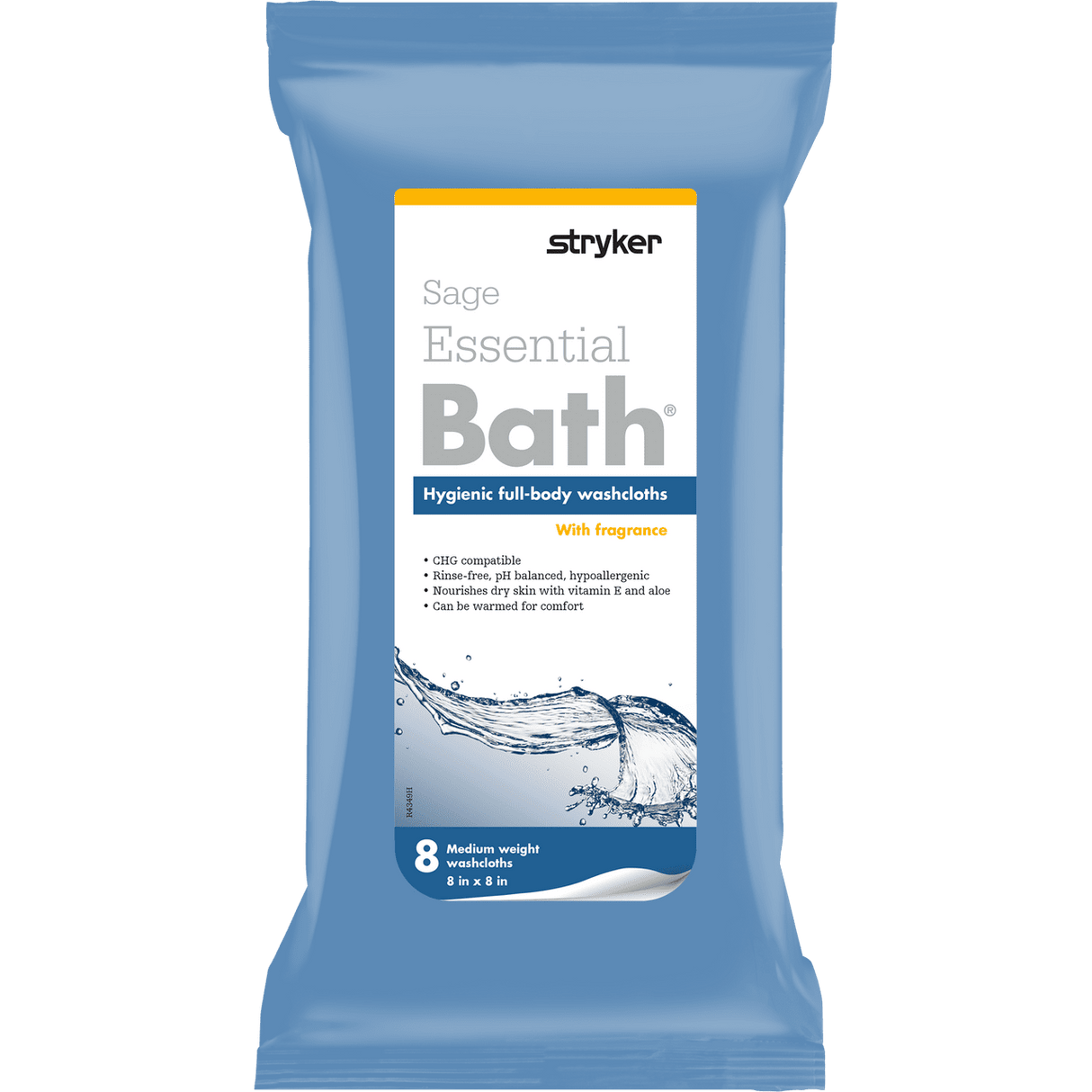 Stryker Sage Essential Bath Full - Body Cleansing Washcloths, Medium Weight, Scented - 7800-Single - LL Medico