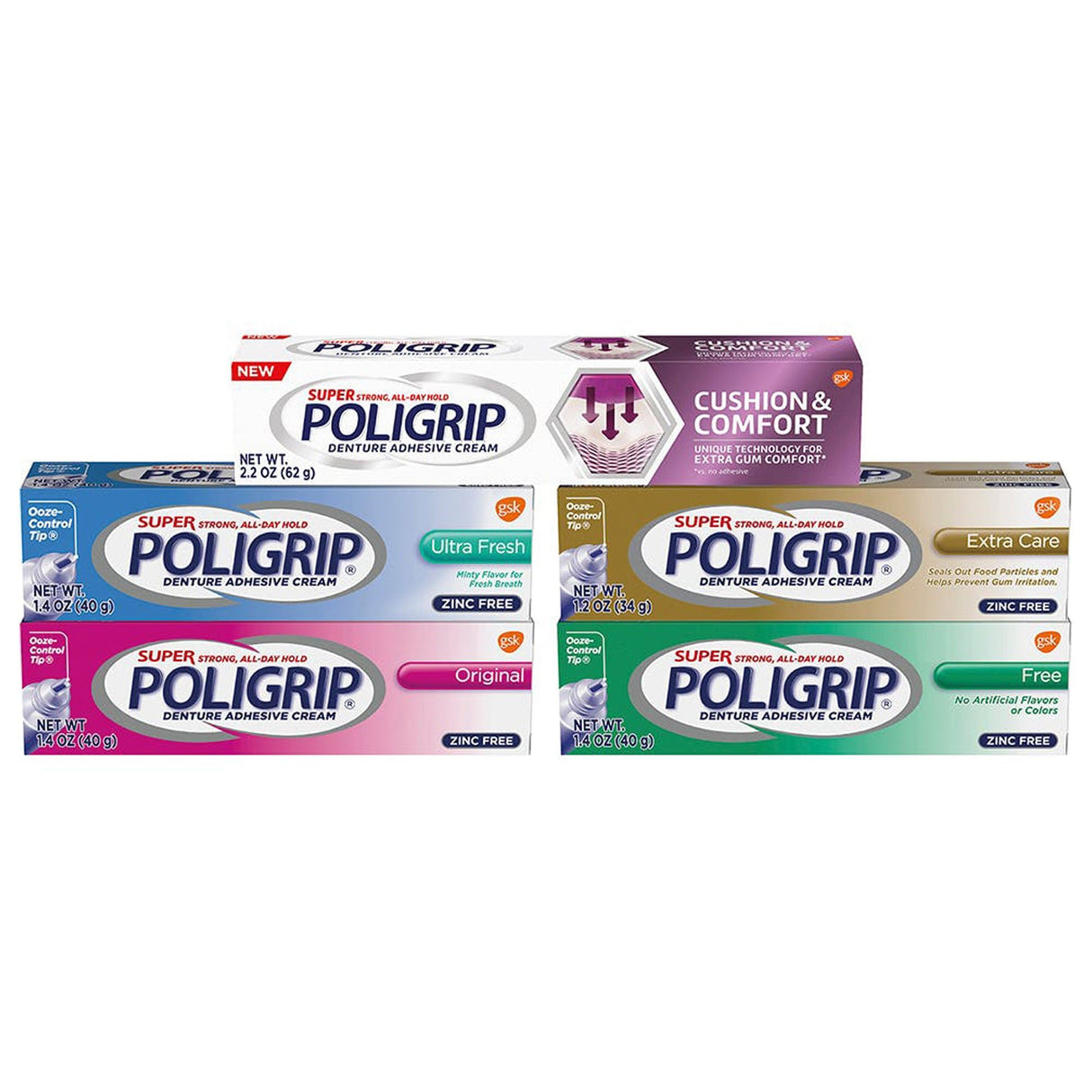 Super Poligrip Original Denture Adhesive Cream, 2.4 oz Tube - 31015805455-Single - LL Medico